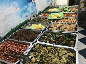 The spread on the first day I went.  at Tu Hao in Hanoi