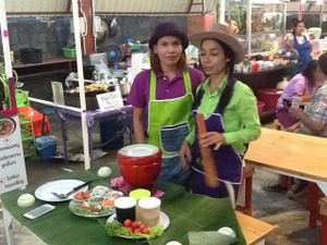 The owner and assistant.  at Nam Mangosteen Thailand  in Ranong