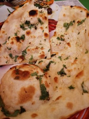 Garlic Nan at Veg World India in Barcelona