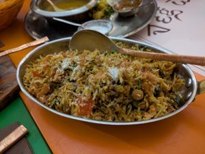 Biryani at Veg World India in Barcelona