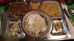 Thali at Veg World India in Barcelona