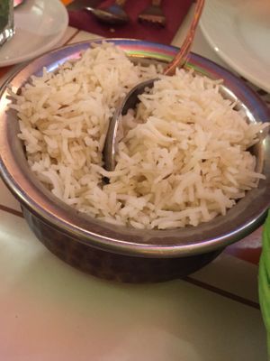 white rice at Veg World India in Barcelona