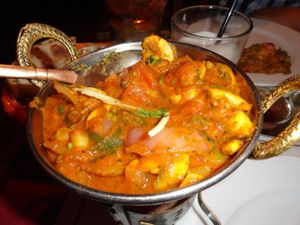 Eggplant dish at Veg World India in Barcelona