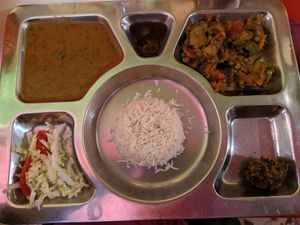Thali at Veg World India in Barcelona