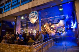Night exterior at BrewDog in Manchester