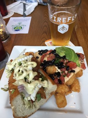 Vegan “Oyster” Po Boy and Vegan Tater Totchos at Firefly in Charlottesville