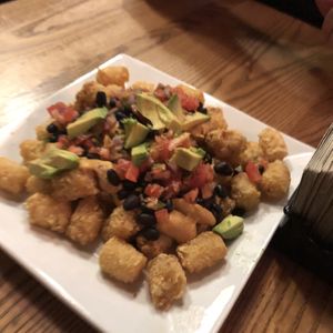 Tater tots with vegan queso at Firefly in Charlottesville