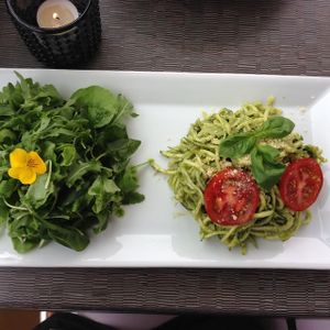 Lunch with pesto at Open New Doors in Gothenburg