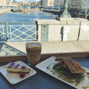Lime and Raspberry Cake and Avocado Sandwich  at Open New Doors in Gothenburg