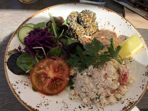 Raw falafel  at Open New Doors in Gothenburg