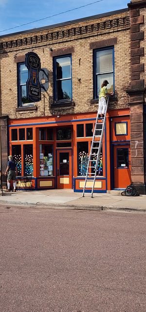 Outside at Black Cat Coffeehouse in Ashland