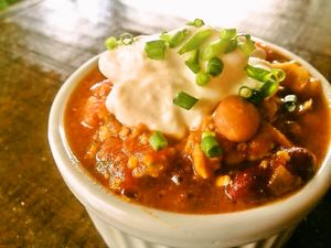 Vegan Chili at GubGub's Vegan Kitchen in Yomitan