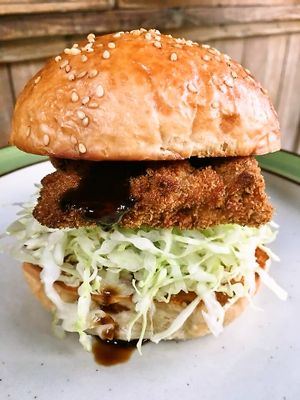Maitake Cutlet Sandwich at GubGub's Vegan Kitchen in Yomitan