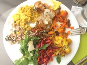 this plate cost 9 euro. not bad for all these options, and all organic.  at 100% Bio in Rome