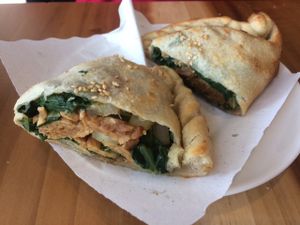 Tempeh calzone at 100% Bio in Rome