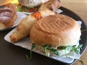 Tofu sandwich at 100% Bio in Rome