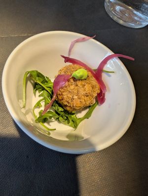Arancini on the house at 100% Bio in Rome