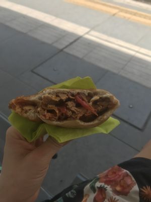 Delicious calzone at 100% Bio in Rome