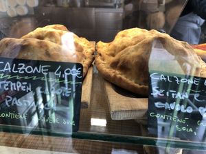 Calzones - both flavors are good at 100% Bio in Rome