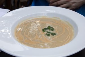 apple celery soup (vegan) at Herzenslust in Saarbrucken