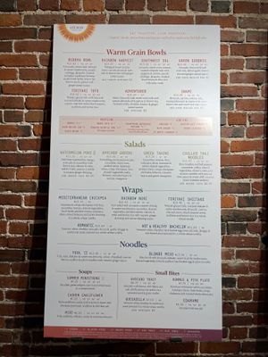 Menu 5/14/24  at Life Alive Organic Cafe in Lowell