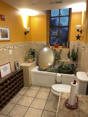 Revamped bathroom   at Life Alive Organic Cafe in Lowell