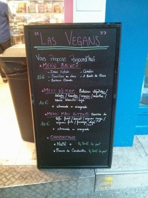 Menu at Las Vegans in Paris