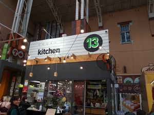 vegan safehaven between the meat-stalls in the Besarabsky market at Green 13 - Besarabsky Market in Kyiv