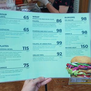 Menu at Green 13 - Besarabsky Market in Kyiv