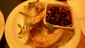 Gyoza and dip at Rootcandi in Brighton