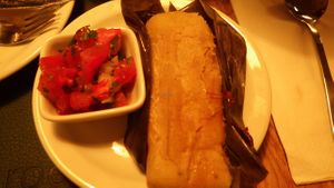 Polenta and salsa dip at Rootcandi in Brighton
