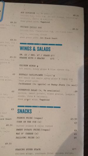 Menu at BrewDog in Liverpool
