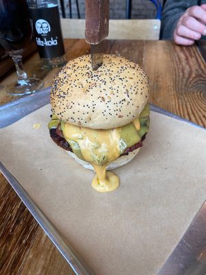 Double bacon burger  at BrewDog in Glasgow