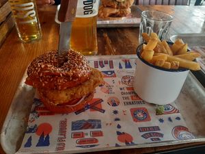 Carolina chicken with fries at BrewDog in Glasgow