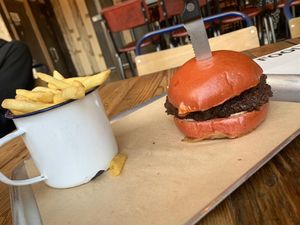 Hail seitan burger  at BrewDog in Glasgow