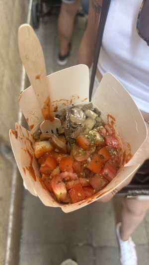 Tomato and basil with extra mushrooms   at Dal Moro's Fresh Pasta To Go in Venice