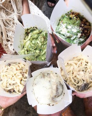 Vegetarian freshly made pasta from Dal Moro's in Venice at Dal Moro's Fresh Pasta To Go in Venice