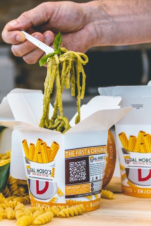Fresh pasta with pesto sauce (vegetarian) at Dal Moro's Fresh Pasta To Go in Venice