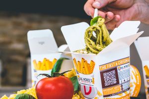 Fresh pasta with pesto sauce (vegetarian) at Dal Moro's Fresh Pasta To Go in Venice