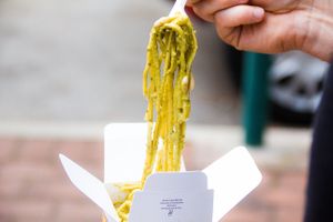 Fresh pasta with pesto sauce (vegetarian) at Dal Moro's Fresh Pasta To Go in Venice