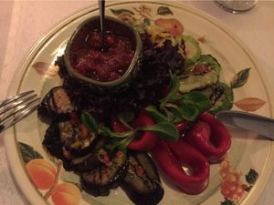 Fried vegetables appetizer at Vatra Neamului in Chisinau