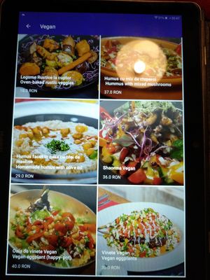 Vegan menú at Aubergine in Bucharest