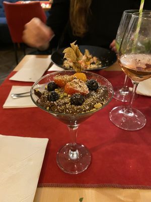 Mousse au chocolat at Aubergine in Bucharest