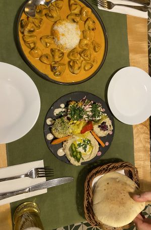 Mushroom Stew and Vegan platter   at Aubergine in Bucharest