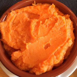 sweet potato mash at Aubergine in Bucharest