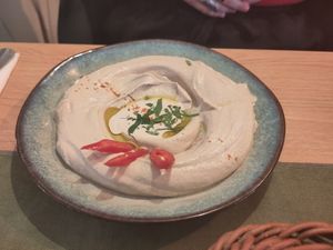 Hummus plate at Aubergine in Bucharest
