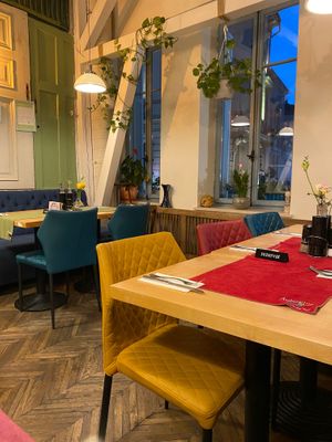 Interior, upstairs. at Aubergine in Bucharest