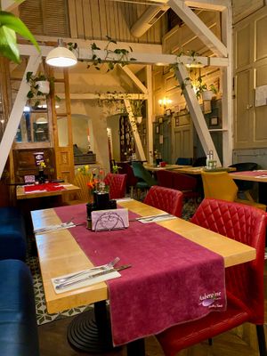 Upstairs interior at Aubergine in Bucharest