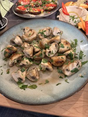 Garlic mushrooms   at Aubergine in Bucharest
