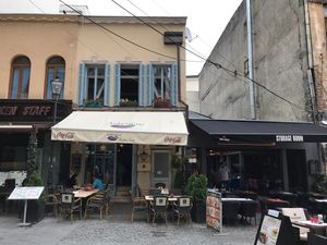 outside at Aubergine in Bucharest